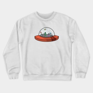 alien snow globe Crewneck Sweatshirt